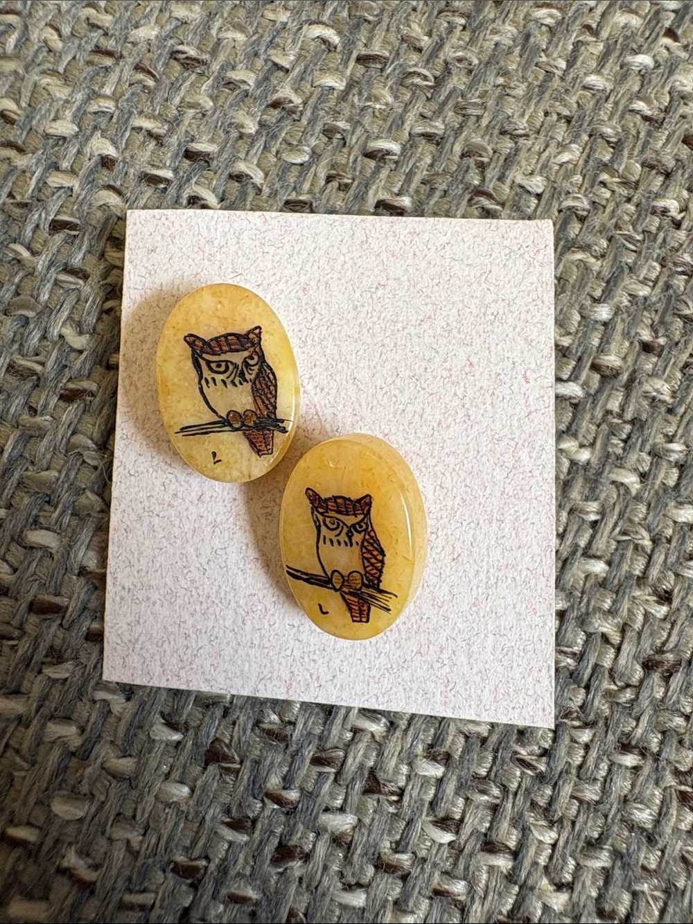 Yellow Owl Stud Earrings